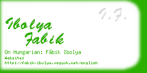 ibolya fabik business card